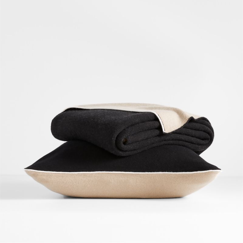 Bardot 20" Recycled Cashmere and Wool Ink Black Pillow with Feather Insert - image 3 of 4