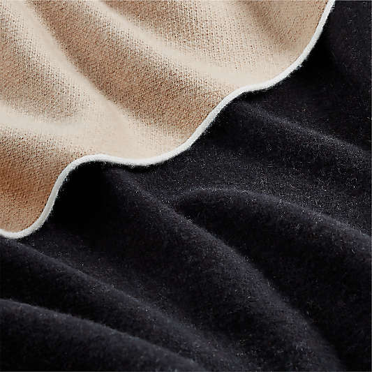 Bardot Ink Black Recycled Cashmere Throw Blanket 70"x55"