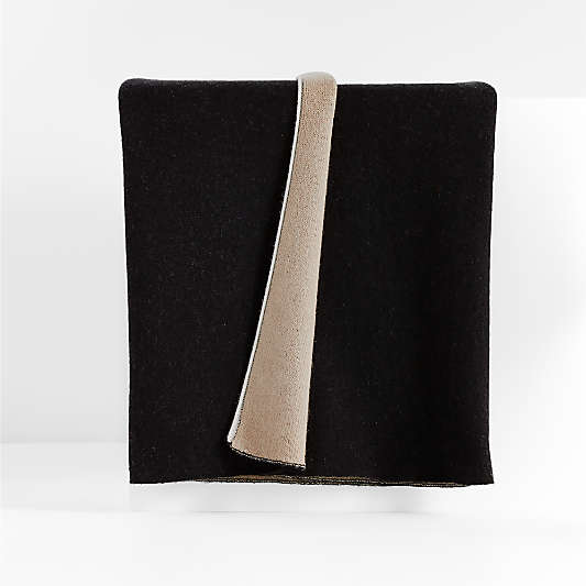Bardot Ink Black Recycled Cashmere Throw Blanket 70"x55"