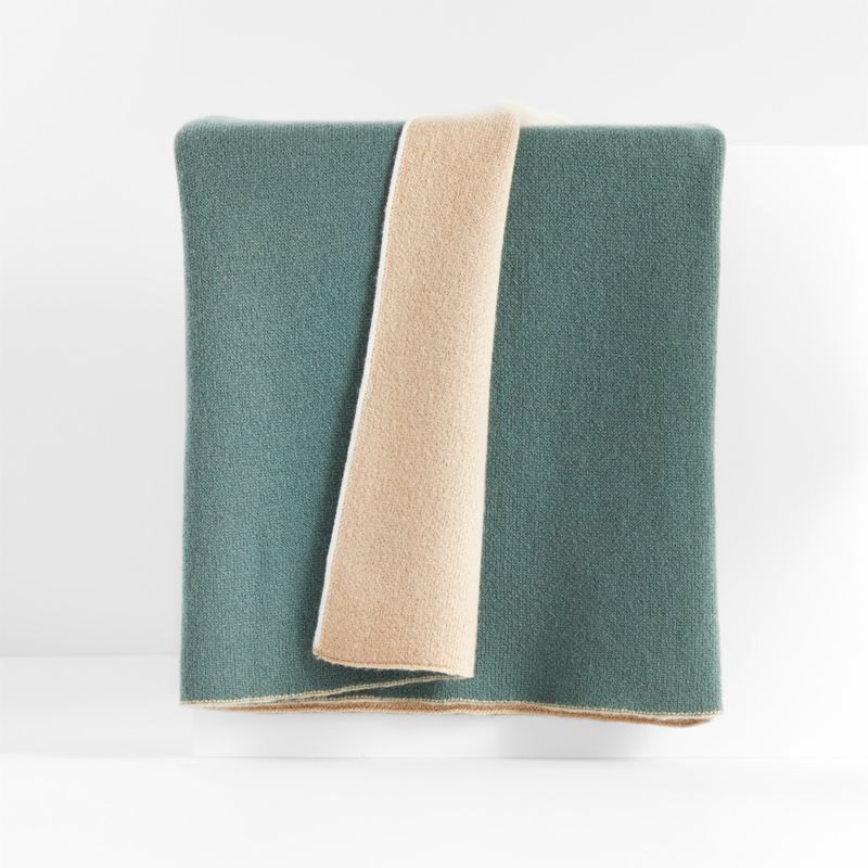 Bardot Pine Green Recycled Cashmere Christmas Throw Blanket 70"x55" - image 0 of 4