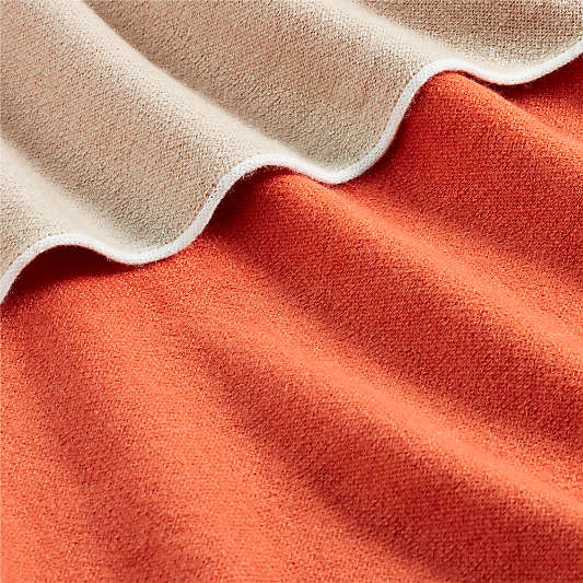 Bardot Persimmon Recycled Cashmere Throw Blanket 70"x55"