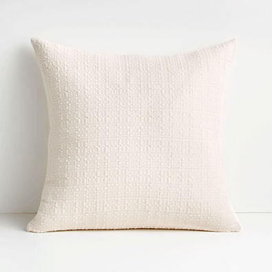 View Bari 20"x20" White Swan Knitted Throw Pillow Cover details