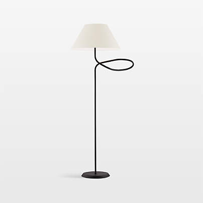 Bari Bronze Floor Lamp with White Shade