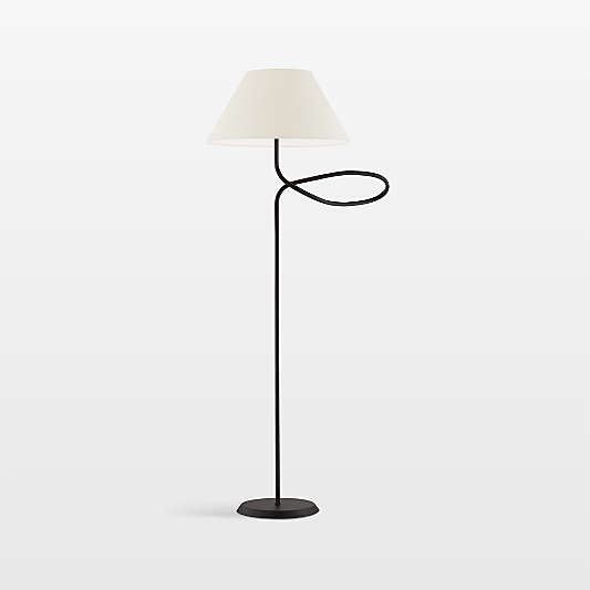 Bari Bronze Floor Lamp with White Shade
