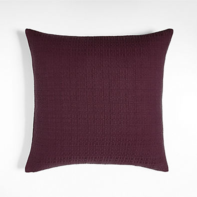View Bari 20" Merlot Red Knitted Pillow with Down-Alternative Insert details