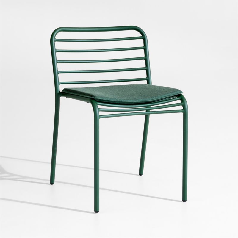 Bari Green Metal Stackable Outdoor Dining Chair with Cushion - image 2 of 6