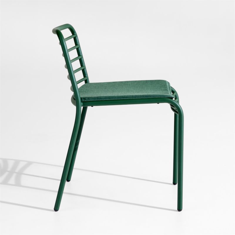 Bari Green Metal Stackable Outdoor Dining Chair with Cushion - image 3 of 6