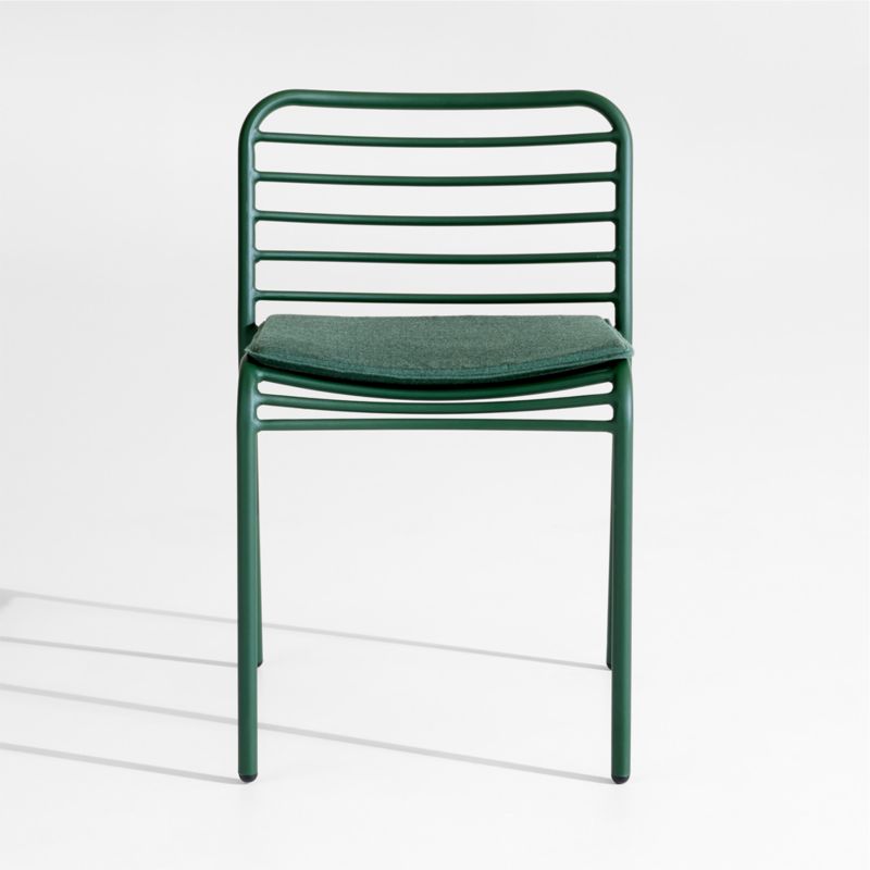 Bari Green Metal Stackable Outdoor Dining Chair with Cushion - image 0 of 6