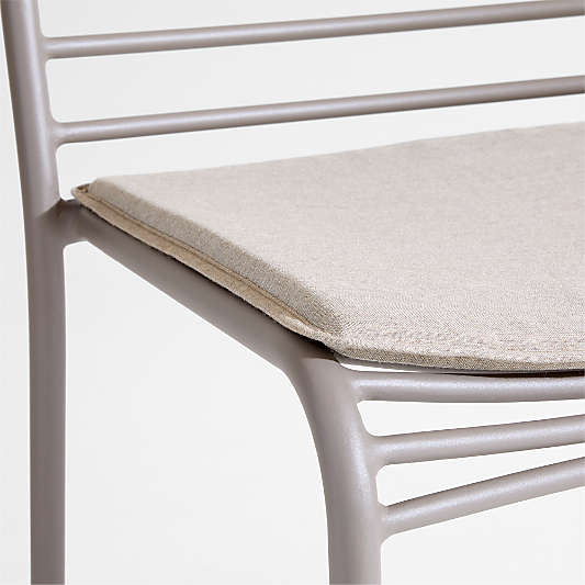 Bari Taupe Metal Stackable Outdoor Dining Chair with Cushion