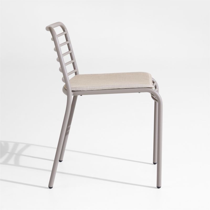 Bari Taupe Metal Stackable Outdoor Dining Chair with Cushion - image 3 of 6