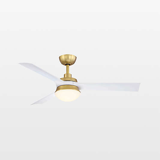 Barlow 52" Brass/White Ceiling Fan with LED Light Indoor/Outdoor