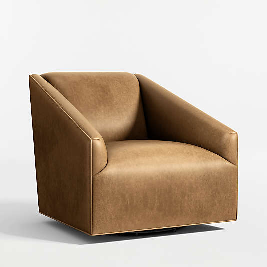 Baron Leather Swivel Accent Chair