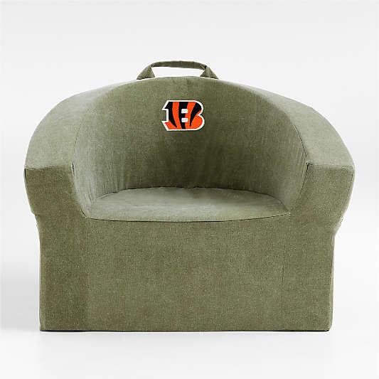 NFL Cincinnati Bengals Large Cyprus Green Organic Cotton Kids Lounge Barrel Chair