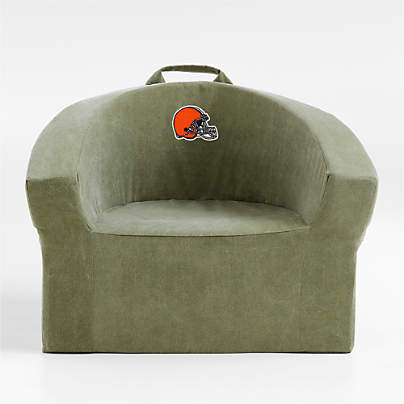 NFL Cleveland Browns Large Cyprus Green Organic Cotton Kids Lounge Barrel Chair