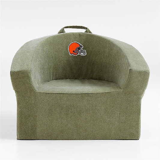 NFL Cleveland Browns Large Cyprus Green Organic Cotton Kids Lounge Barrel Chair