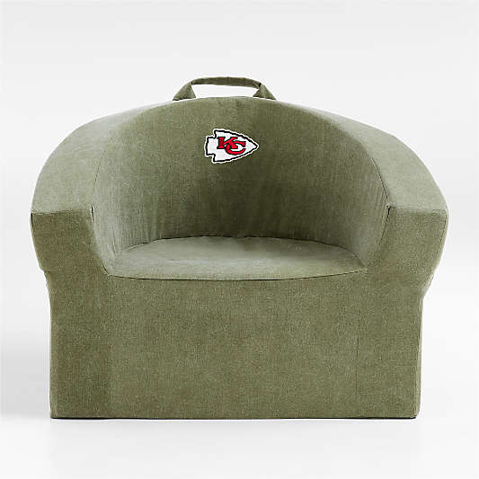 NFL Kansas City Chiefs Large Cyprus Green Organic Cotton Kids Lounge Barrel Chair