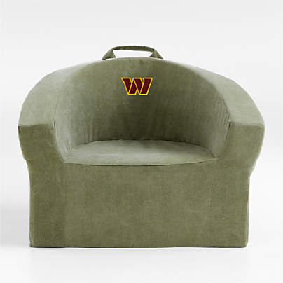 NFL Washington Commanders Large Cyprus Green Organic Cotton Kids Lounge Barrel Chair