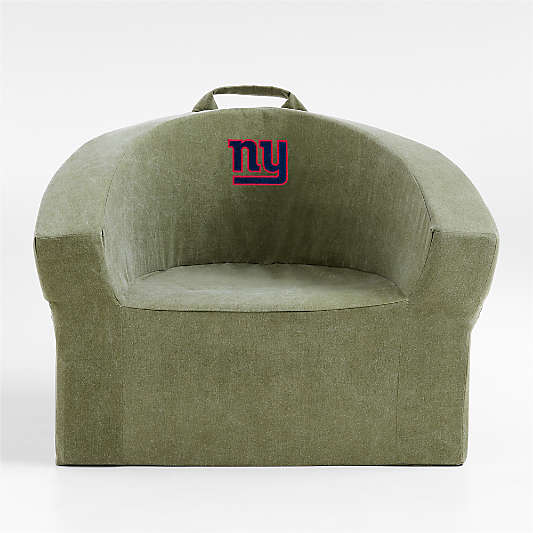 NFL New York Giants Large Cyprus Green Organic Cotton Kids Lounge Barrel Chair