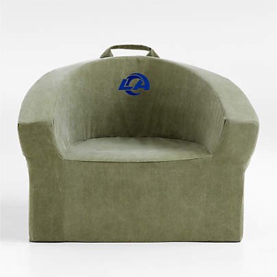 NFL Los Angeles Rams Large Cyprus Green Organic Cotton Kids Lounge Barrel Chair