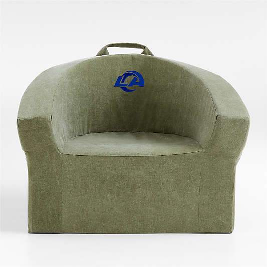 NFL Los Angeles Rams Large Cyprus Green Organic Cotton Kids Lounge Barrel Chair