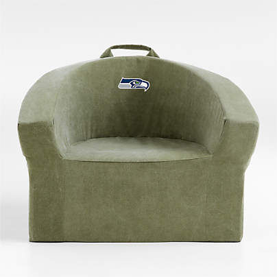 NFL Seattle Seahawks Large Cyprus Green Organic Cotton Kids Lounge Barrel Chair