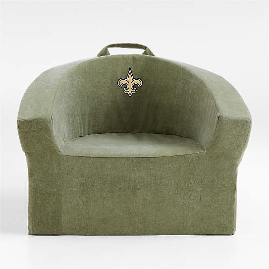 NFL New Orleans Saints Large Cyprus Green Organic Cotton Kids Lounge Barrel Chair