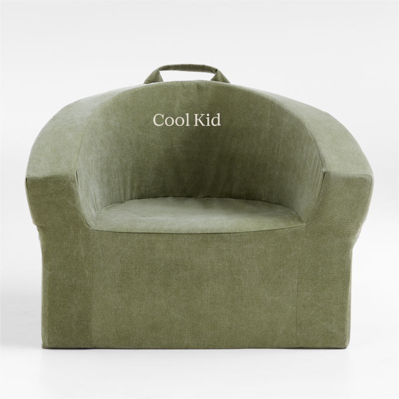 Large Cyprus Green Kids Lounge Barrel Chair Cover