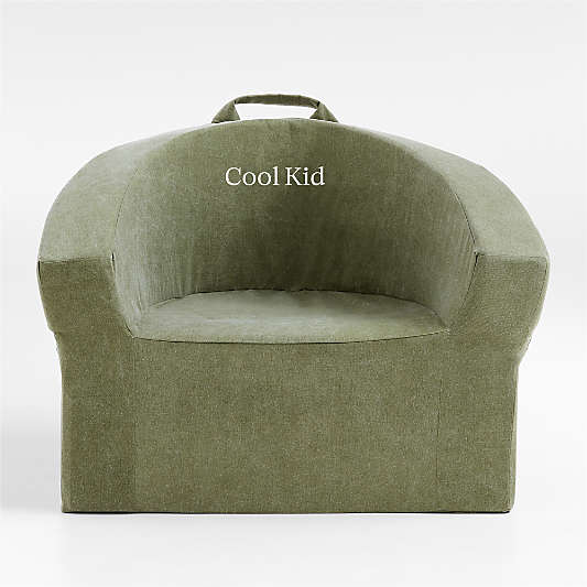 Large Cyprus Green Kids Lounge Barrel Chair