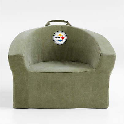 NFL Pittsburgh Steelers Large Cyprus Green Organic Cotton Kids Lounge Barrel Chair