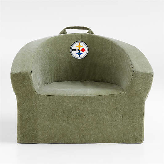 NFL Pittsburgh Steelers Large Cyprus Green Organic Cotton Kids Lounge Barrel Chair