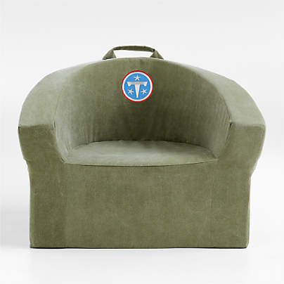 NFL Tennessee Titans Large Cyprus Green Organic Cotton Kids Lounge Barrel Chair