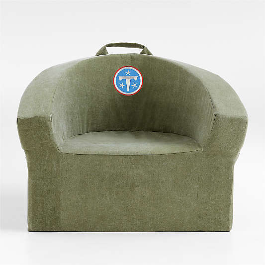 NFL Tennessee Titans Large Cyprus Green Organic Cotton Kids Lounge Barrel Chair