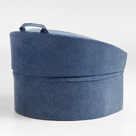 NFL Chicago Bears Large Deep Indigo Organic Cotton Kids Lounge Barrel Chair