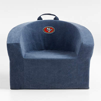 NFL San Francisco 49ers Large Deep Indigo Organic Cotton Kids Lounge Barrel Chair