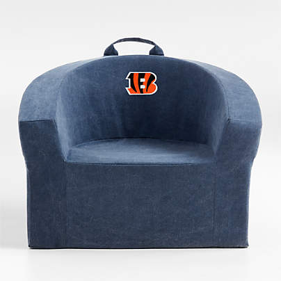 NFL Cincinnati Bengals Large Deep Indigo Organic Cotton Kids Lounge Barrel Chair