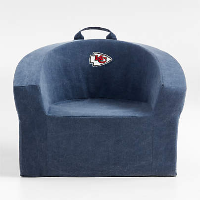 NFL Kansas City Chiefs Large Deep Indigo Organic Cotton Kids Lounge Barrel Chair