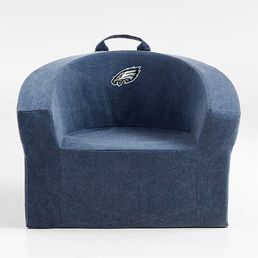 NFL Philadelphia Eagles Large Deep Indigo Organic Cotton Kids Lounge Barrel Chair