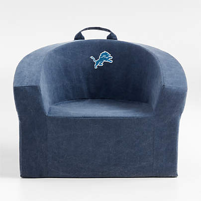 NFL Detroit Lions Large Deep Indigo Organic Cotton Kids Lounge Barrel Chair