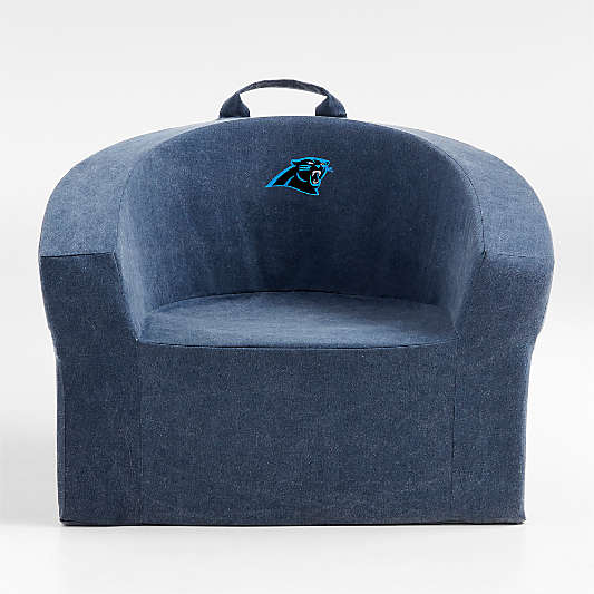 NFL Carolina Panthers Large Deep Indigo Organic Cotton Kids Lounge Barrel Chair