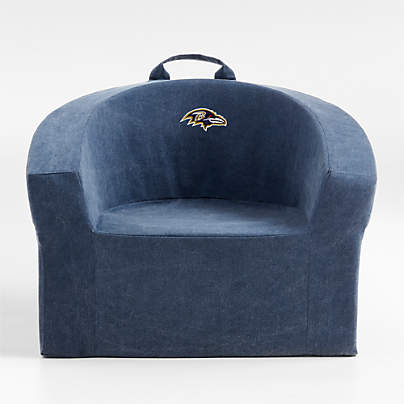 NFL Baltimore Ravens Large Deep Indigo Organic Cotton Kids Lounge Barrel Chair