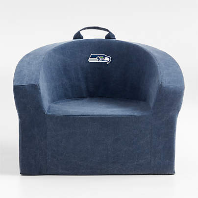 NFL Seattle Seahawks Large Deep Indigo Organic Cotton Kids Lounge Barrel Chair