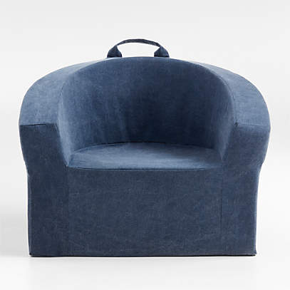 Large Dark Indigo Kids Lounge Barrel Chair Reviews Crate Kids