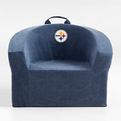 NFL Pittsburgh Steelers Large Deep Indigo Organic Cotton Kids Lounge Barrel Chair