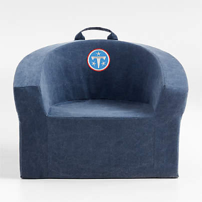 NFL Tennessee Titans Large Deep Indigo Organic Cotton Kids Lounge Barrel Chair