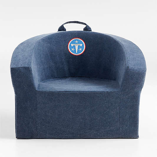 NFL Tennessee Titans Large Deep Indigo Organic Cotton Kids Lounge Barrel Chair