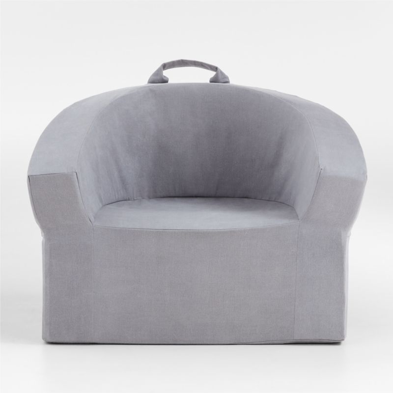 Large Pewter Grey Kids Lounge Barrel Chair - image 9 of 10