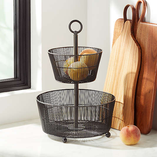 Barrett 2-Tier Fruit Basket Graphite