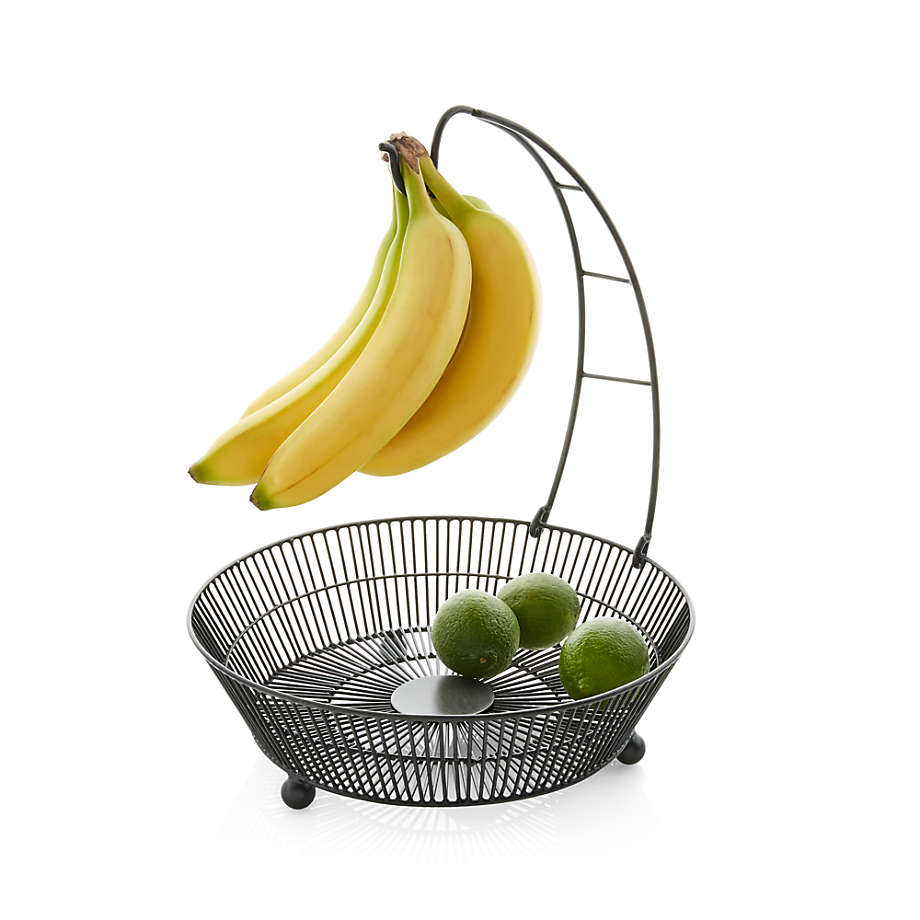 Barrett Banana Holder with Basket Graphite | Crate & Barrel
