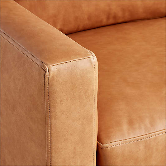 Barrett II 35.5" Leather Track Arm Swivel Chair