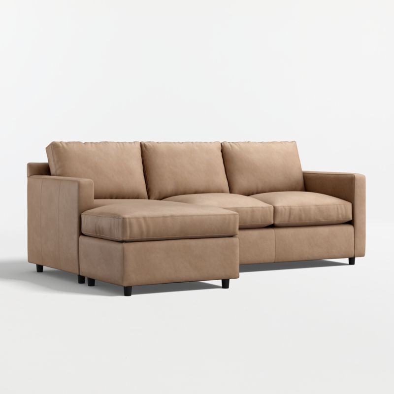 Barrett II 91" Leather Left-Arm Storage Chaise Lounge Queen Sleeper Sectional Sofa - image 5 of 11